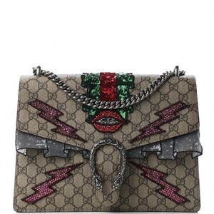 Gucci Beige and Multicolor Embellished Shoulder Bag